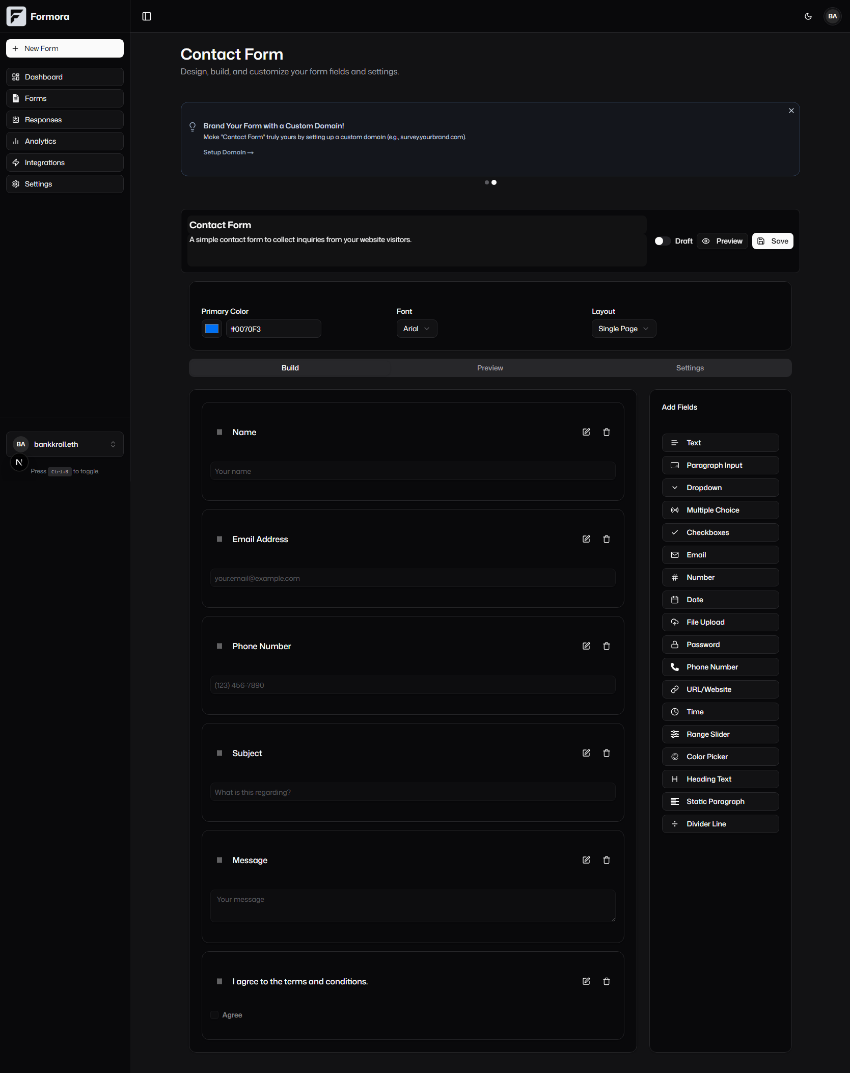 Formora Drag and Drop Builder